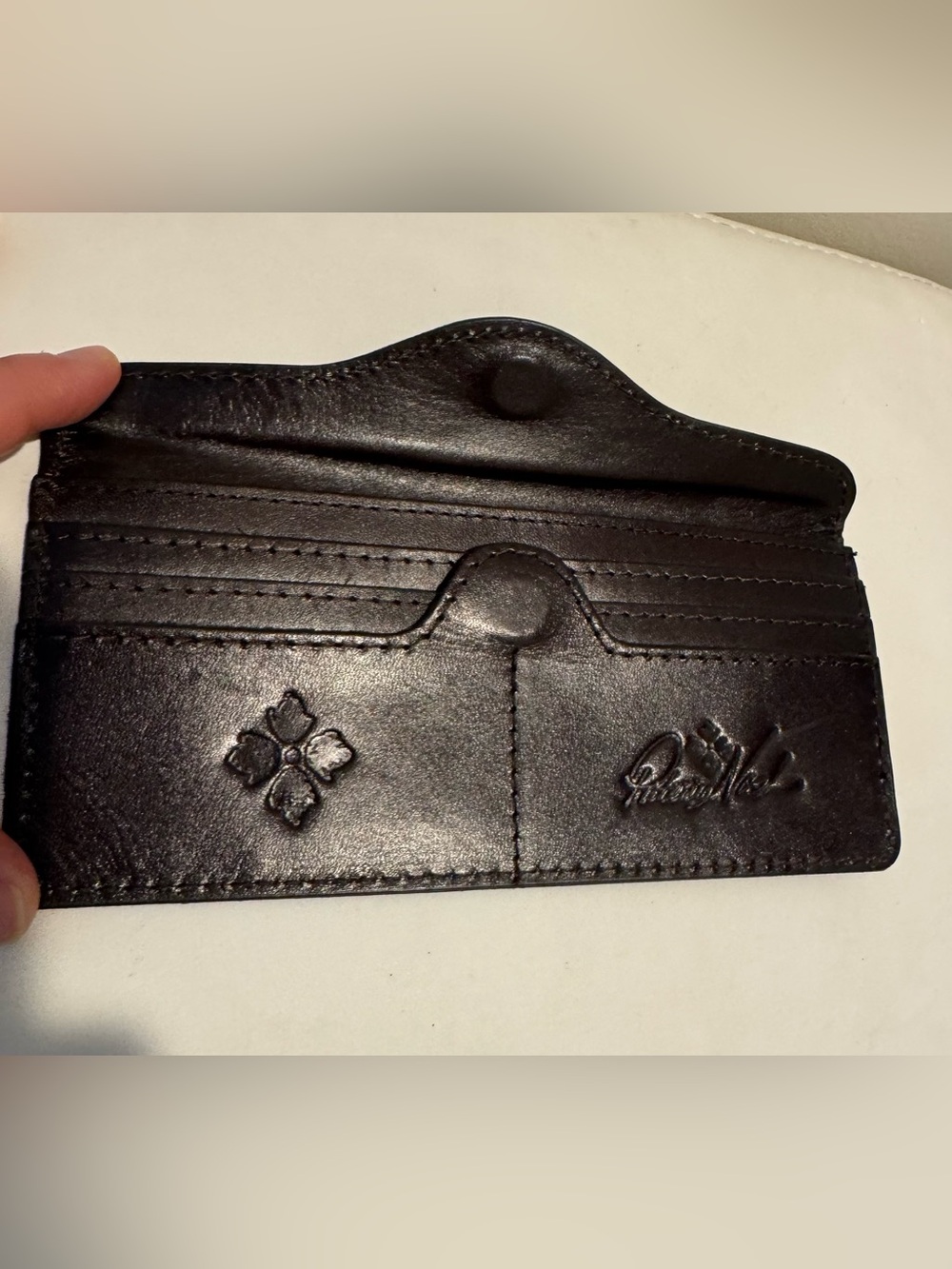 Patricia Nash Leather Slim Card Case/Wallet in Ombré Brown - Picture 2 of 5